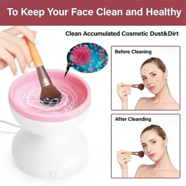 Electric Makeup Brush Cleaner Machine – Gentle & Efficient USB-Powered Scrubber for Fast Brush Cleaning