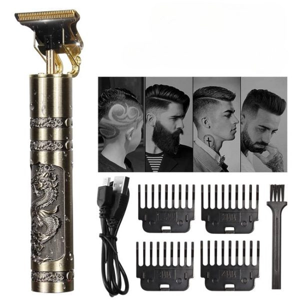 T9 Cordless Hair & Beard Trimmer for Men – Plastic Body Electric Shaver | Haircut & Shaving Machine with Barber Accessories