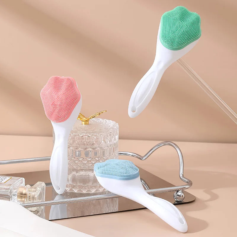 Silicone Face Scrubber & Exfoliating Brush | Handheld Facial Massager | Gentle Blackhead Remover | Soft Bristles for Deep Skin Cleansing