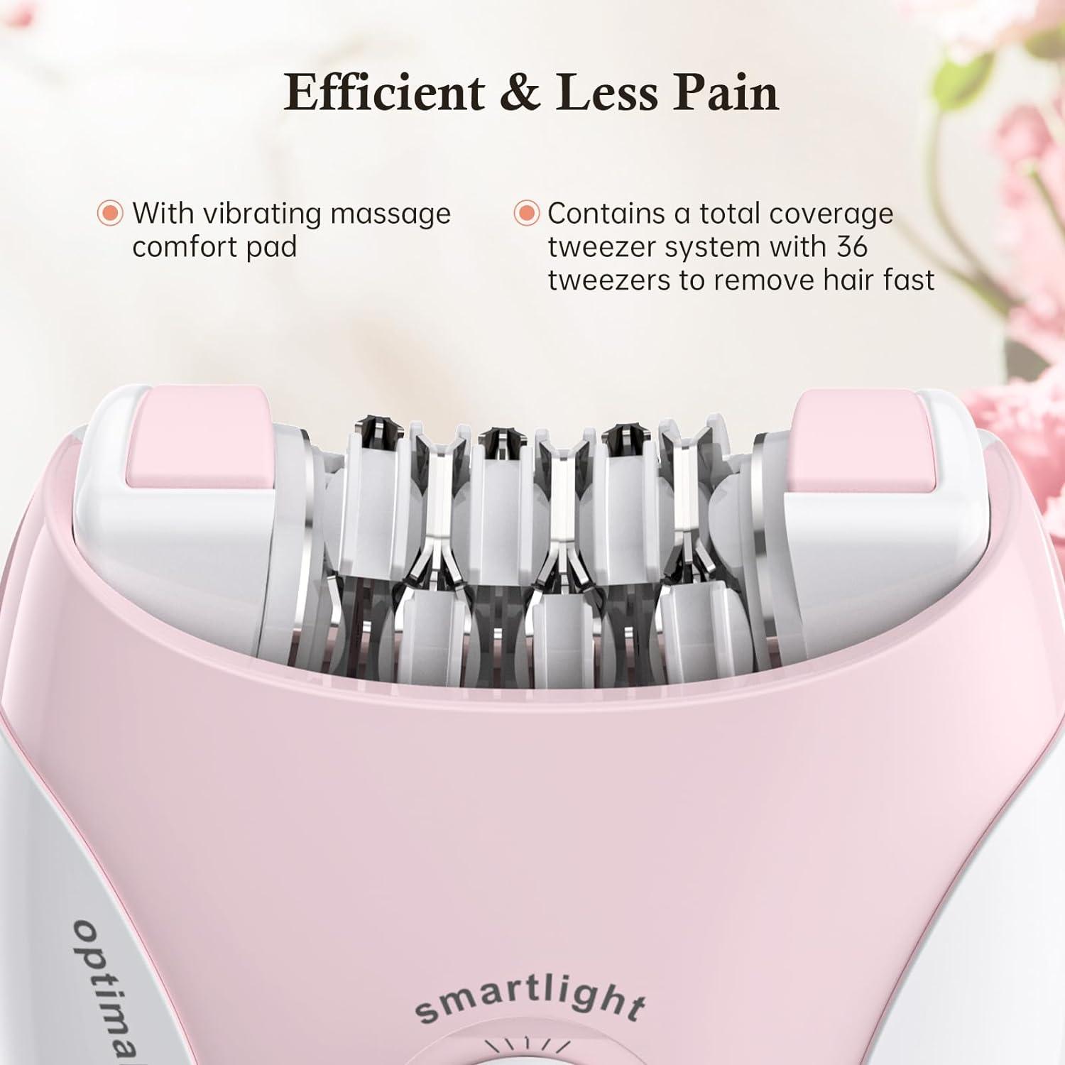 Daling DL-6032 Cordless Ladies Epilator – Rechargeable, Painless Hair Removal with 2-Speed Adjustment | Compact & Easy-to-Use for Legs, Arms & Underarms