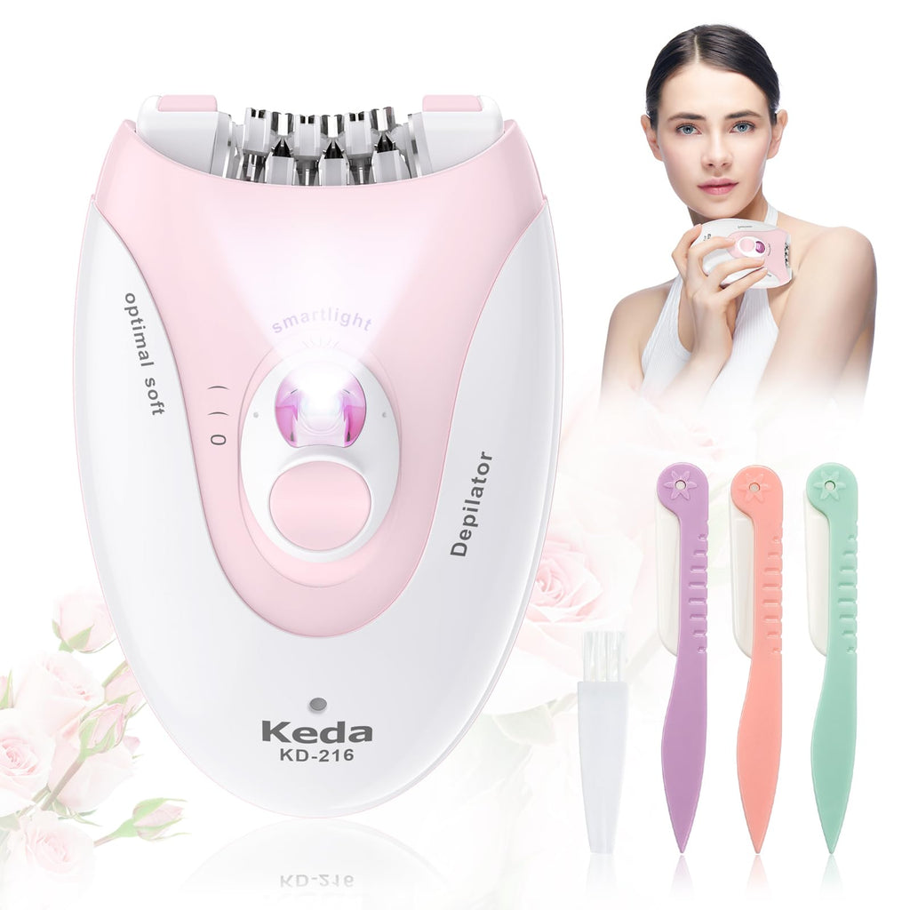 Daling DL-6032 Cordless Ladies Epilator – Rechargeable, Painless Hair Removal with 2-Speed Adjustment | Compact & Easy-to-Use for Legs, Arms & Underarms