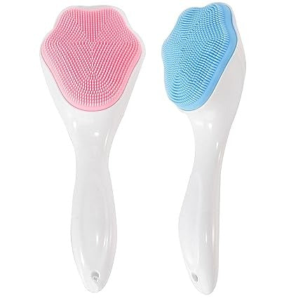 Silicone Face Scrubber & Exfoliating Brush | Handheld Facial Massager | Gentle Blackhead Remover | Soft Bristles for Deep Skin Cleansing