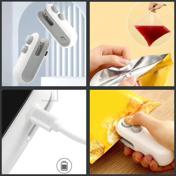 Heat Sealing Machine 2 In 1 Cutting And Sealer Usb Rechargeable Food Sealer