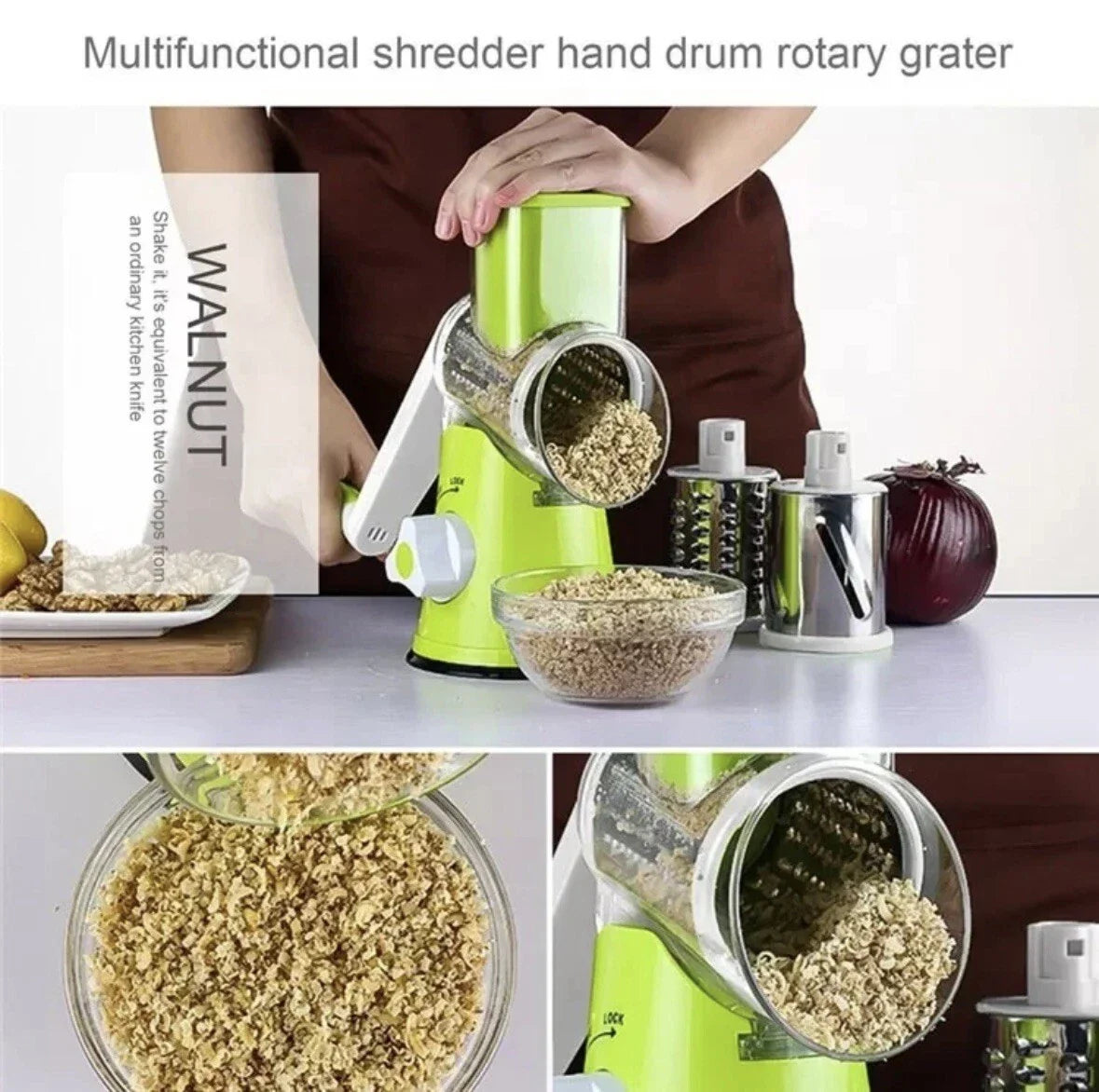 Manual Vegetable Cutter & Slicer – Multifunctional Round Kitchen Gadget, Food Processor, Blender & Chopper