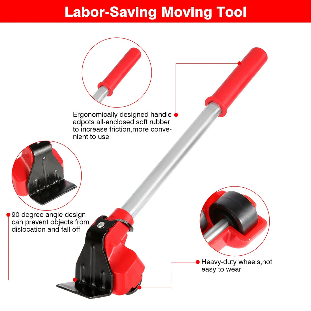Furniture Lifter & Mover Tool Set – Heavy-Duty Lifting Tool with Moving Rollers for Furniture and Home Appliances