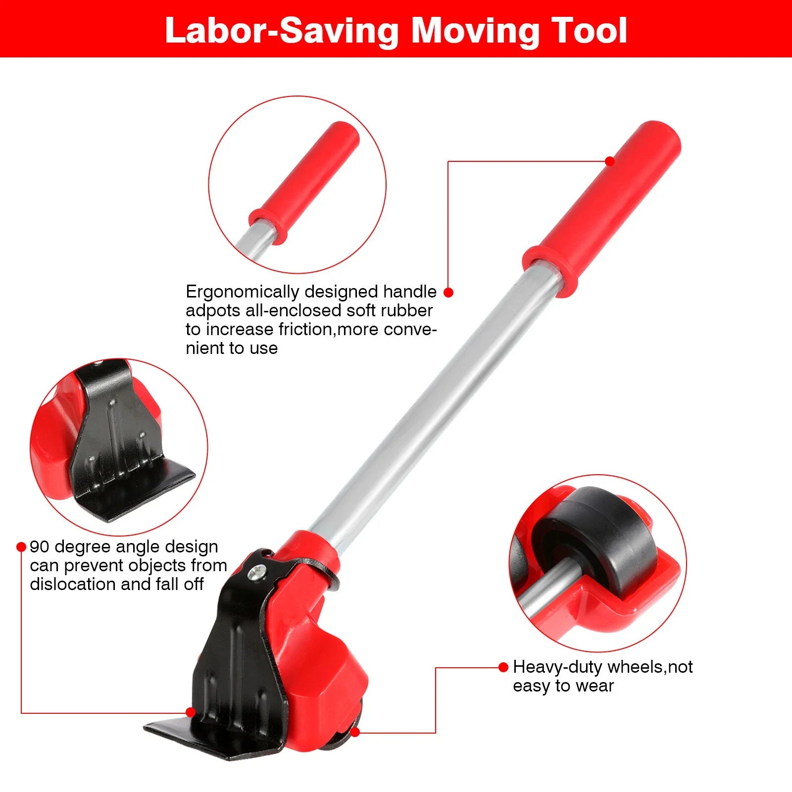 Furniture Lifter & Mover Tool Set – Heavy-Duty Lifting Tool with Moving Rollers for Furniture and Home Appliances