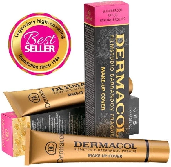 Dermacol Make-up Cover Foundation 30g – Ivory & Fair Shades – Full Coverage, Waterproof, Matte Finish