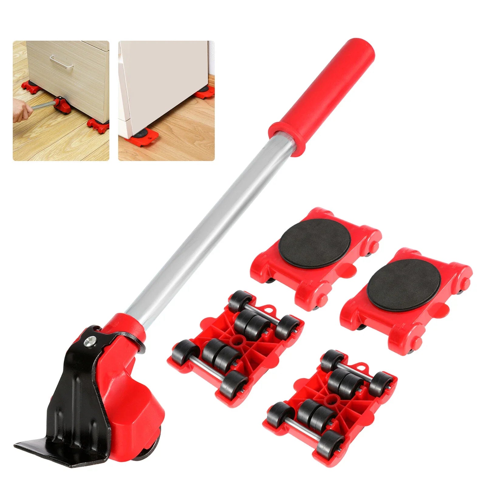 Furniture Lifter & Mover Tool Set – Heavy-Duty Lifting Tool with Moving Rollers for Furniture and Home Appliances