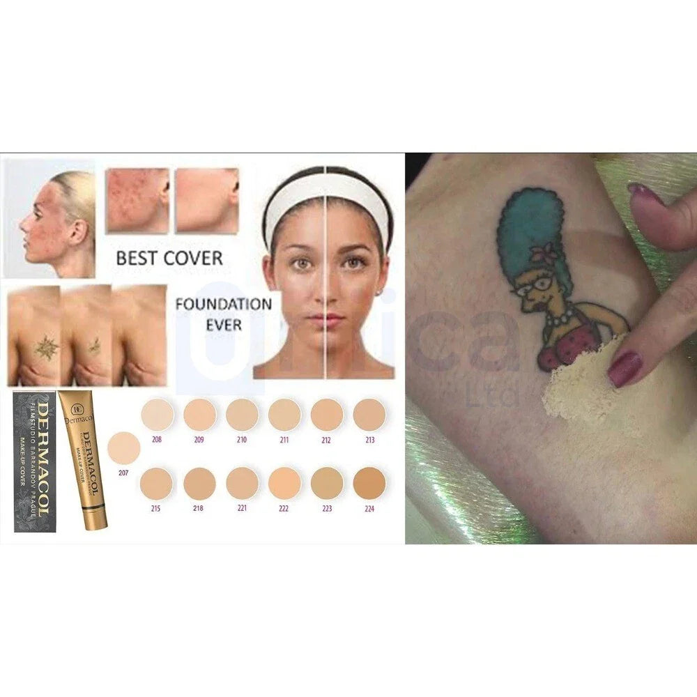 Dermacol Make-up Cover Foundation 30g – Ivory & Fair Shades – Full Coverage, Waterproof, Matte Finish