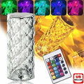 16 Colors Diamond Rose Crystal Touch Lamp Bedside Acrylic Usb Rechargeable Table Lamp – With Remote