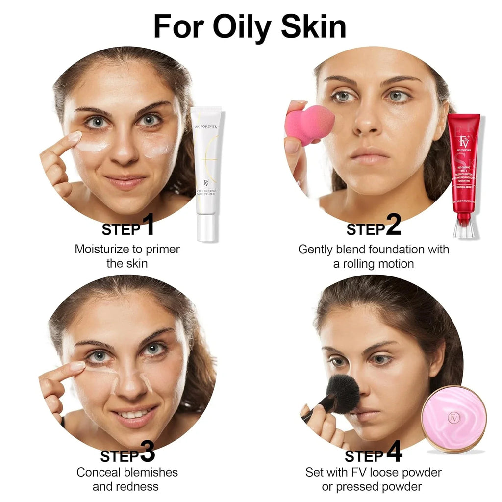 FV SK-Forever Liquid Foundation – Lightweight, Oil-Control Formula with Peptides & Bird’s Nest Extract